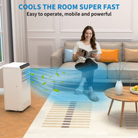 Garvee 8000 BTU Portable Air Conditioners Cool Up to 350 Sq.Ft,3 IN 1 Portable Ac Unit with Remote Control/LED Display/24Hrs Timer/Window Installation Kit & Low Noise for Home/Hotel/Office - Black Top