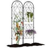 Garvee 22x75 Inch Black Metal Garden Trellis for Climbing Plants, Rust-Resistant, Durable Outdoor Plant Support for Patio & Yard