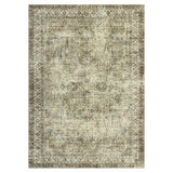 Garvee 5X7 ft Brown 100% Polyester Persian Area Rug, Washable Low Pile Vintage Floral Carpet, Non Slip Foldable Soft Floor Cover, 1160 gsm Distressed Oriental Print for Living Room Bedroom Dining Room, Indoor Home Decor - Brown
