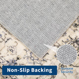Garvee Vintage Throw Rug 5x7 Non Slip Non Shedding Washable Floor Cover, Low Pile Traditional Distressed Retro Carpet, Foldable Floral Print Soft Mat for Dining Room Bathroom Kitchen - Beige