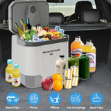 Garvee Upgraded Portable Thermoelectric Car Refrigerator & Warmer, 35 Quart (33L) – Automatic Lock Handle, Dual Power 12V/110V, for Vehicle, Truck, RV, Camping, Home – Dark Gray Upgraded Version - Dark Gray Upgraded Version