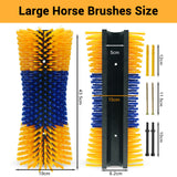 Garvee Livestock Scratching Brush Kit With Mounting Screws For Goats Cattle Horses Pigs Sheep Donkeys, Durable Itch Relief Grooming Tool - Blue-Green 4