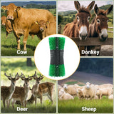 Garvee Livestock Scratching Brush Durable Nylon Animal Husbandry Brush for Cow Horse Goat Pig Flexible Mounting Options High Hardness Axis - Blue And Yellow (Pack Of 4)