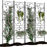 Garvee 4 Pack Panels No Dig Dog Fence Outdoor Rustproof Animal Barrier with Gate 71.6 x 20.4 Inch Decorative Garden Fence Panels for Yard Border Patio