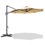 Garvee 10 ft Cantilever Patio Umbrella With 360° Rotation, Adjustable Tilt, Heavy-Duty 600D Oxford Fabric, Rust-Proof Aluminum Frame, Beige - Beige