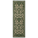 Garvee 2x6 ft Snake Runner Rug, Green Washable 100% Polyester Carpet with Non Slip TPR Backing, Low Pile Stain Resistant Faux Wool Feel, Machine Made Printed Floor Mat for Hallway, Kitchen, Bedroom, Laundry Room, Entryway - Green