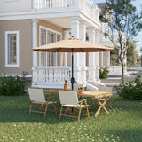 Garvee 10 ft Patio Umbrella with Solar Lights, 8 Ribs Outdoor Market Table Umbrella, Tan, Pool Deck Backyard - Tan