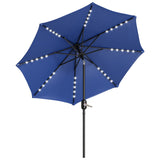 Garvee 10 ft Patio Umbrella with Solar Lights, 8 Ribs Outdoor Market Table Umbrella, Navy Blue, Pool Deck Backyard - Navy Blue