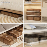 Garvee Clear Plastic Under Bed Storage Containers with Lids and Wheels, Foldable Organizer Boxes for Clothes and Shoes, Bedroom Storage, Large Capacity, Transparent - Transparent White