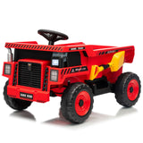 Garvee 12V Kids Ride On Dump Truck Electric Car Toy with Remote Control, Auto Dump Bed & Shovel, Durable Plastic, LED Lights & Music, Rose Red, Outdoor Play for Toddlers - Red - Red