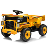 Garvee 12V Ride On Dump Truck for Kids with Remote Control & Electric Dump Bed, Durable PP Plastic, Spacious 16.5" Seat, Music, Headlights, Soft Start, Yellow, Outdoor Play - Yellow
