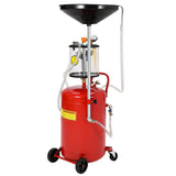 Garvee 20 Gallon Waste Oil Drain Tank, Air Operated Portable Oil Drainer with Adjustable Funnel and Measuring Cup, Fluid Fuel Transfer Drainage with Wheels, Oil Change Container for Automotive Workshops - Red