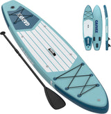 Garvee Inflatable Stand Up Paddle Board with Premium Accessories for Youth & Adults, 10'6" Peacock Blue, Ultra-Light & Stable - Peacock Blue