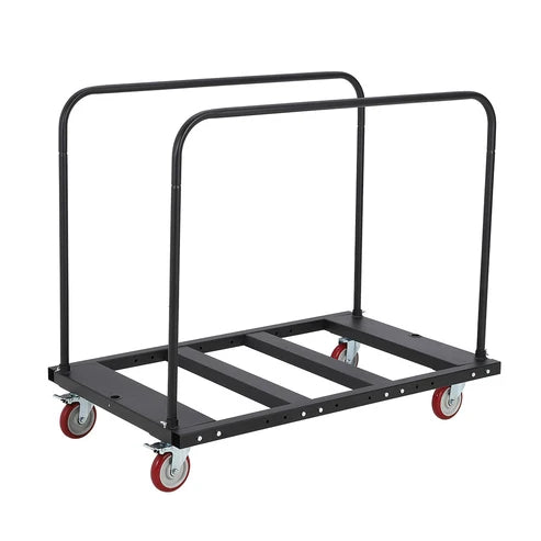 Garvee 1800 lbs Heavy Duty Folding Table Cart – Adjustable Frame, 5" PU Swivel Locking Wheels, Table Dolly & Drywall Panel Cart – Ideal for Hotels, Events, Warehouses, Parties – Black