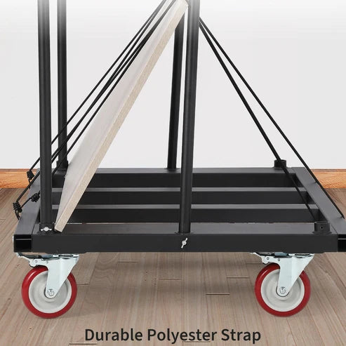Garvee 1800 lbs Heavy Duty Folding Table Cart – Adjustable Frame, 5" PU Swivel Locking Wheels, Table Dolly & Drywall Panel Cart – Ideal for Hotels, Events, Warehouses, Parties – Black