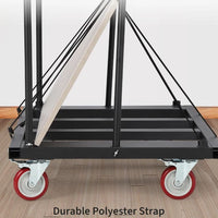 Garvee 1800 lbs Heavy Duty Folding Table Cart – Adjustable Frame, 5" PU Swivel Locking Wheels, Table Dolly & Drywall Panel Cart – Ideal for Hotels, Events, Warehouses, Parties – Black