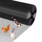 GARVEE 3'x50' 19-Gauge Hex Mesh Fence - Galvanized Steel w/Tie Wires, Rust-Resistant for Chicken Coops & Gardens (Smooth Edges) - Black