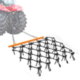Garvee Heavy Duty Chain Drag Harrow for Lawn & Garden – 4x4 ft, 3/8" Tines, Compatible with Tractors, ATVs, UTVs – Ideal for Leveling, Grading, Breaking Up Soil, Yard & Field Maintenance – Mesh size: 4*4 feet | 3/8 inches | Black + Orange - Black + Orange