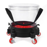 Garvee 5 Gal Car Wash Bucket Kit With Grit Trap, 5-Caster Dolly, Rubber Handle & Lid For Auto Cleaning, 300 LBS Capacity, Transparent