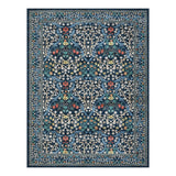 Garvee 4x6 Washable Area Rug Floral Non Slip Ultra Soft Stain Resistant Carpet Dark Blue - B.Blue