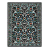 Garvee 4x6 Washable Area Rug Floral Non Slip Ultra Soft Stain Resistant Carpet Black for Living Room Kitchen Bedroom Laundry Room - B.Black