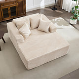 Garvee Boneless Couch 61'' Oversized Corduroy Chaise Lounge Chair, Deep Seat Cloud Sleeper Sofa Bed with 4 Fluffy Pillows & Armrests, No Assembly, for Living Room, Bedroom, Office, Camel - Corduroy | Camel