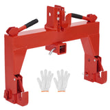 Garvee Heavy-Duty Tractor 3 Point Quick Hitch for Cat 1 and 2 Tractors - 3000lb Lift Capacity Dual Receiver Hooks Easy-Install Orange Hitch Attachment