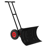 Garvee 40" x 16.5" Snow Pusher with Wheels - Heavy Duty Metal Snow Shovel for Driveway, Adjustable Handle & Angle - Ergonomic Double Rod Design - Efficient Snow Removal for Sidewalks & Decks - Black & Red