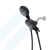 Garvee 3-Way Rain Shower Head and 5-Inch Handheld Shower Set High Pressure 2-in-1 Adjustable Stainless Steel 6-Feet Hose - Matte Black