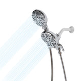Garvee Double Shower Head System 5-Mode Rain Shower Head with Handheld Spray Combo Chrome for 2 People - Chrome