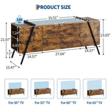 Garvee 55 in TV Stand for 50-65 in TVs with Adjustable Shelves & 2 Drawers, U-Shaped Metal Legs, Modern Farmhouse Amber Oak for Living Room and Bedroom - Amber Oak