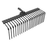 Garvee Heavy Duty Landscape Rake for Lawn Tractors, ATV/UTV – Rust-Resistant Powder Coated Steel, Season Tines, 2" Receiver Hitch – Yard and Garden Cleanup Tool – 60 Inches - Black