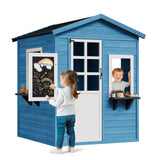 Garvee Cedar Wooden Kids Outdoor Playhouse - Spacious Backyard Cottage with Chalkboard, Windows, Flower Boxes & Working Door - Easy Assembly, Ages 3-10