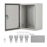 Garvee NEMA 4X/IP66 Stainless Steel Outdoor Electrical Box, 14" x 10" x 6" – Weatherproof & Dustproof Lockable Junction Box with Mounting Plate, Wall-Mounted Enclosure for Indoor/Outdoor Use, Gray-white (Suzhou) - Ash White (Suzhou)