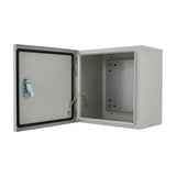 Garvee NEMA 4X/IP66 Waterproof Stainless Steel Outdoor Electrical Junction Box, 12" x 12" x 8" – Lockable Wall-Mounted Enclosure with Mounting Plate, Weatherproof Metal Case for Indoor/Outdoor Tool Storage, Grayish White (Suzhou) - Ash White (Suzhou)