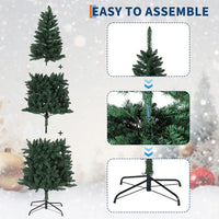 Garvee Sapin de Noël Artificiel 2,7 m, Pré-éclairé, Slim, avec Lumières LED Bicolores, Montage Facile, Décoration de Noël pour Maison, Fête, Bureau, Centre Commercial, Vacances