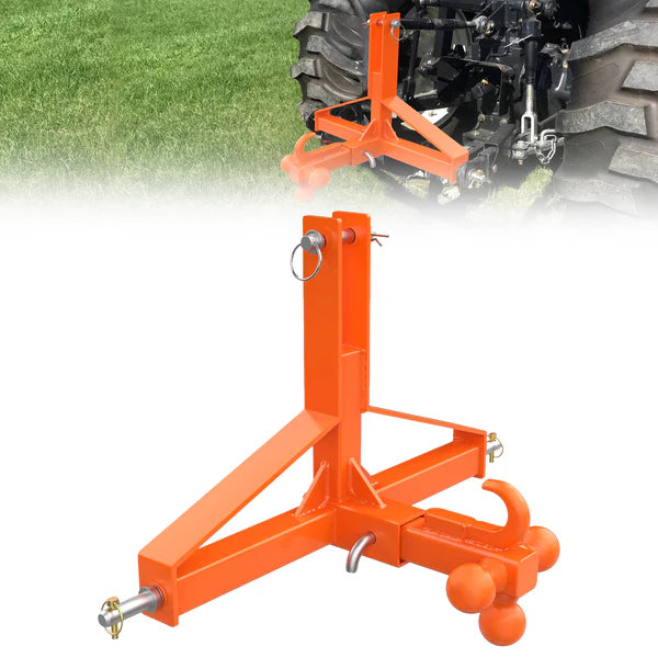Garvee 3 Point Hitch Receiver Category 1 Tractor 2 in Receiver Heavy Duty Trailer Hitch Kubota Compatible
