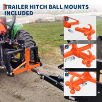 Garvee 3 Point Hitch Receiver Category 1 Tractor 2 in Receiver Heavy Duty Trailer Hitch Kubota Compatible