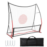 Garvee 2-in-1 Soccer Rebounder with Carry Bag & Ground Spikes for Solo & Team Training, 6'x4.6' & 6'x1.4' Nets, Red