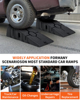 Garvee Plastic Car Service Ramps, Portable Low Profile Car Ramps for Maintenance, 5 Ton Capacity, Lift Height 6.7 in, Home Garage, Vehicle Auto Repair, Black, 2 Pack