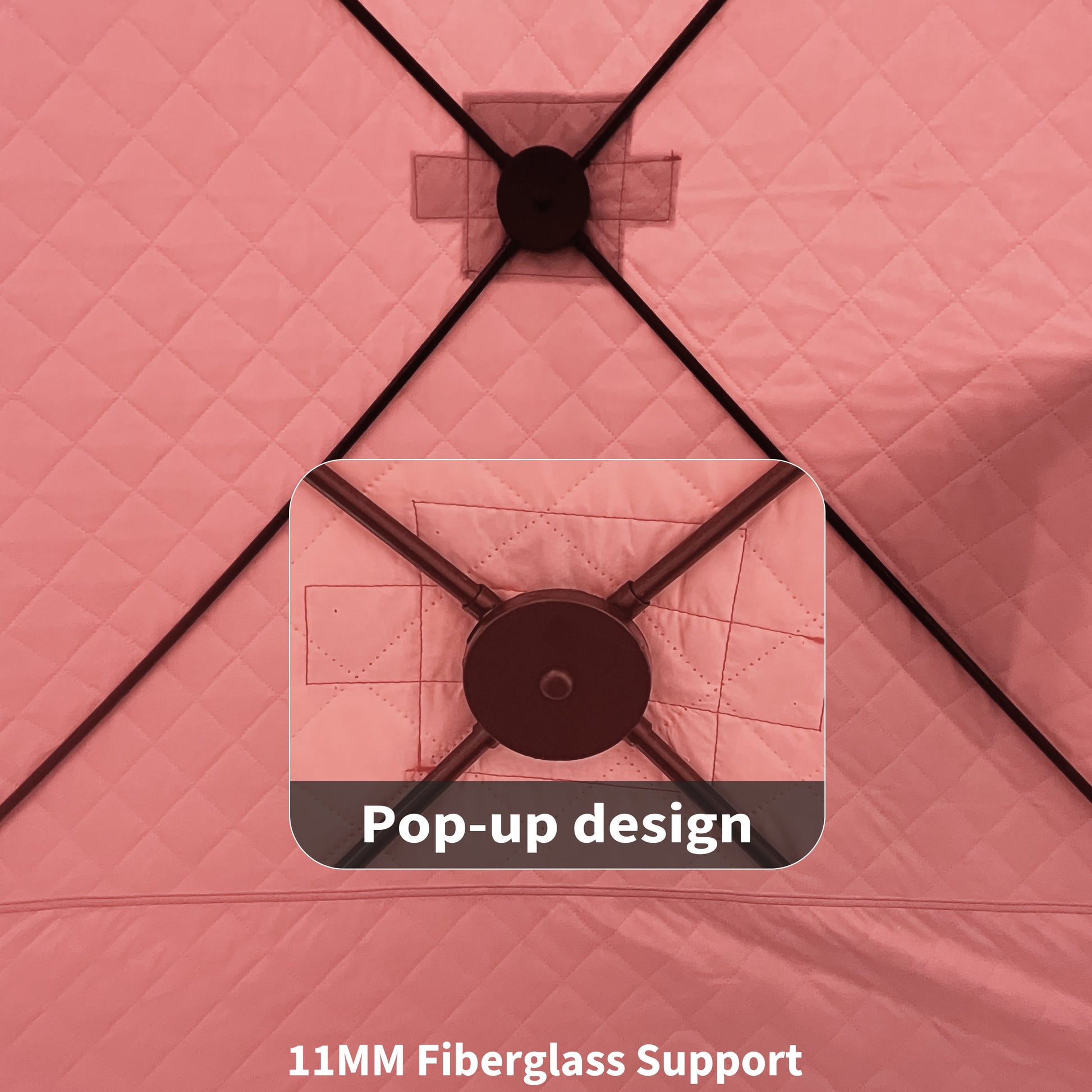 Garvee Ice Fishing Tent, Warmth Retaining Design Pop-Up Portable Hub-Style Ice Fishing Shelter, Thickening 34 Square Feet of Fishable Area, 3-Person Shelter