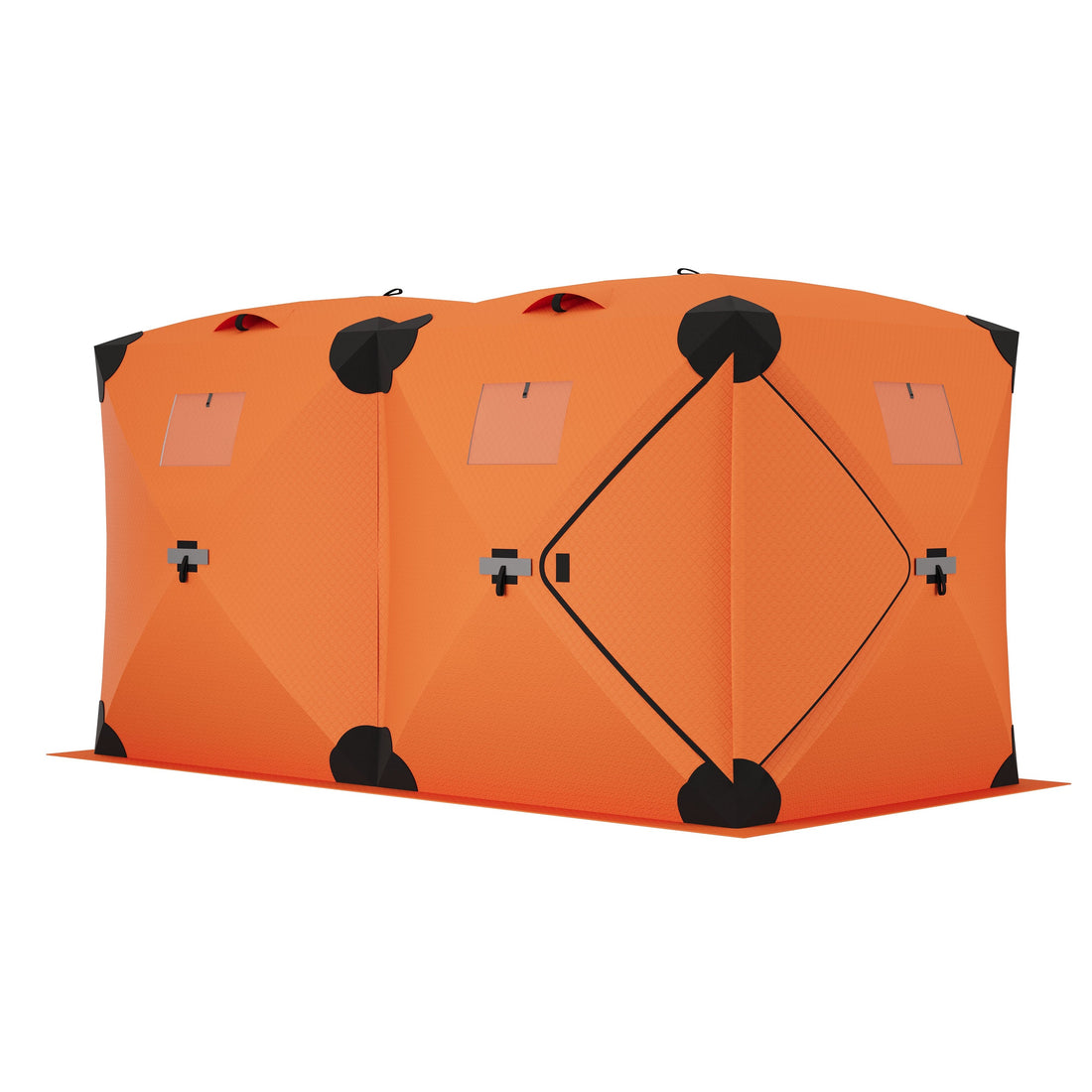 Garvee Ice Fishing Insulated Tent, Large Pop-Up Portable Hub-Style Ice Fishing Shelter, 6 Person Shelter 68 Square Feet of Fishable Area