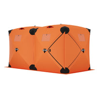 Garvee Ice Fishing Insulated Tent, Large Pop-Up Portable Hub-Style Ice Fishing Shelter, 6 Person Shelter 68 Square Feet of Fishable Area