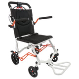 Garvee Ultra Lightweight 18 lbs Transport Wheelchair, Portable Folding Chair with Locking Handbrake, Removable Flip-Back Armrests & Swing-Away Footrests, Supports 220 lbs
