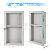 Garvee Preformed Shower Niche Waterproof Durable Storage Space Bathroom Easy Install High-Density Material