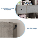 Garvee Children's Toy Storage Unit with Bookshelf, Wood Material, Ergonomic Design, Safety Features, 93 cm Height, Natural Wood Color