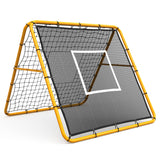 Garvee 4 x 4 ft Adjustable Rebounder Net for Soccer Baseball Softball Multi-Sport Back Training Net 47x47 inches Black - Yellow