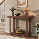 Garvee Wooden Console Table 46 Inch Farmhouse Narrow Console Table Rectangular Heavy Duty Accent Table Natural Blonde