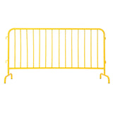 Garvee 6.5Ft Heavy-Duty Snap-fit Steel Barricade – Galvanized Metal Crowd Control Barrier, Bridge Feet Base, Portable Event Security Fence for Indoor/Outdoor Use – Yellow, 1.5MM | Pack of 1
