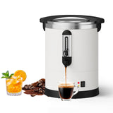 Garvee Large Capacity Commercial Coffee Urn – 12L/80 Cup Stainless Steel Double Wall Electric Percolator, Hot Water Dispenser, Fast Brewing, for Catering, Weddings, Parties, Buffets – Size: 12L - White